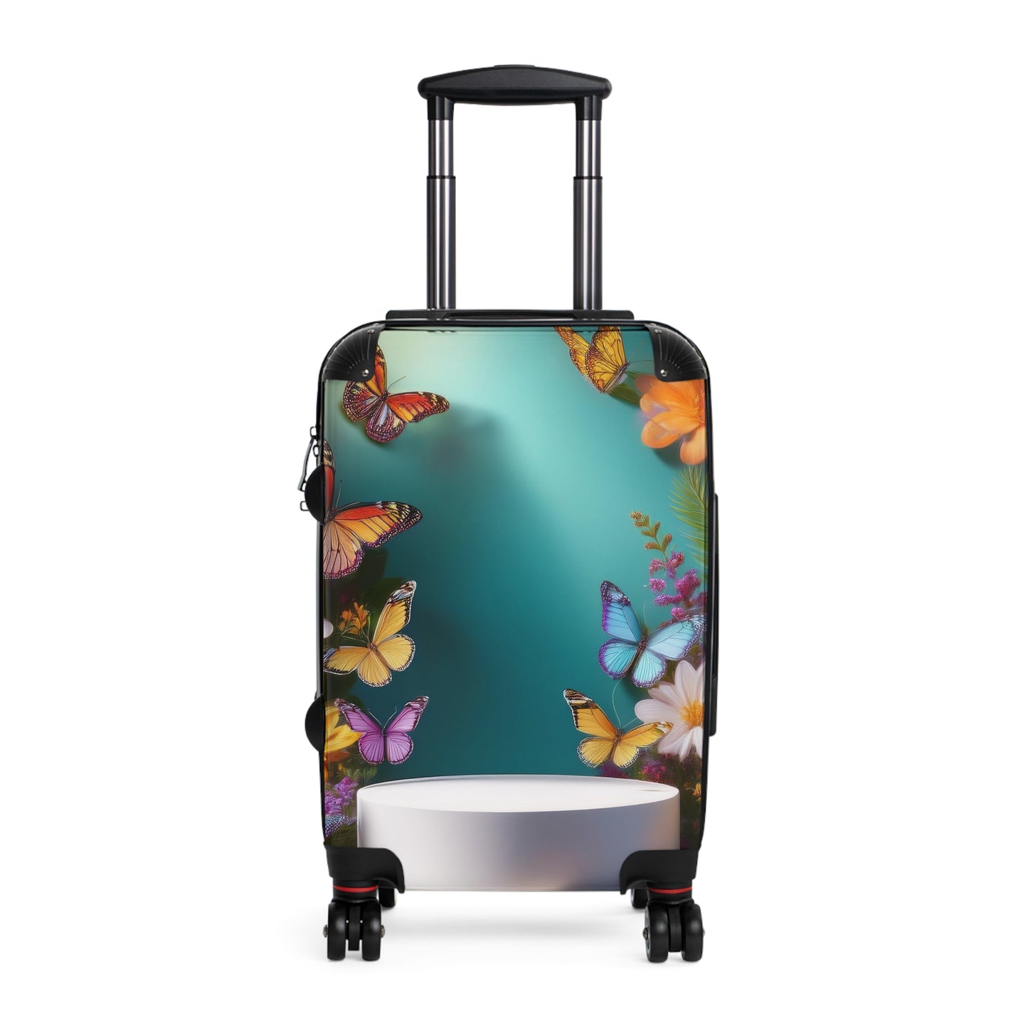 Nature Butterflies Flower On White Art Carry-On Suitcase - Stylish Luggage for Travelers