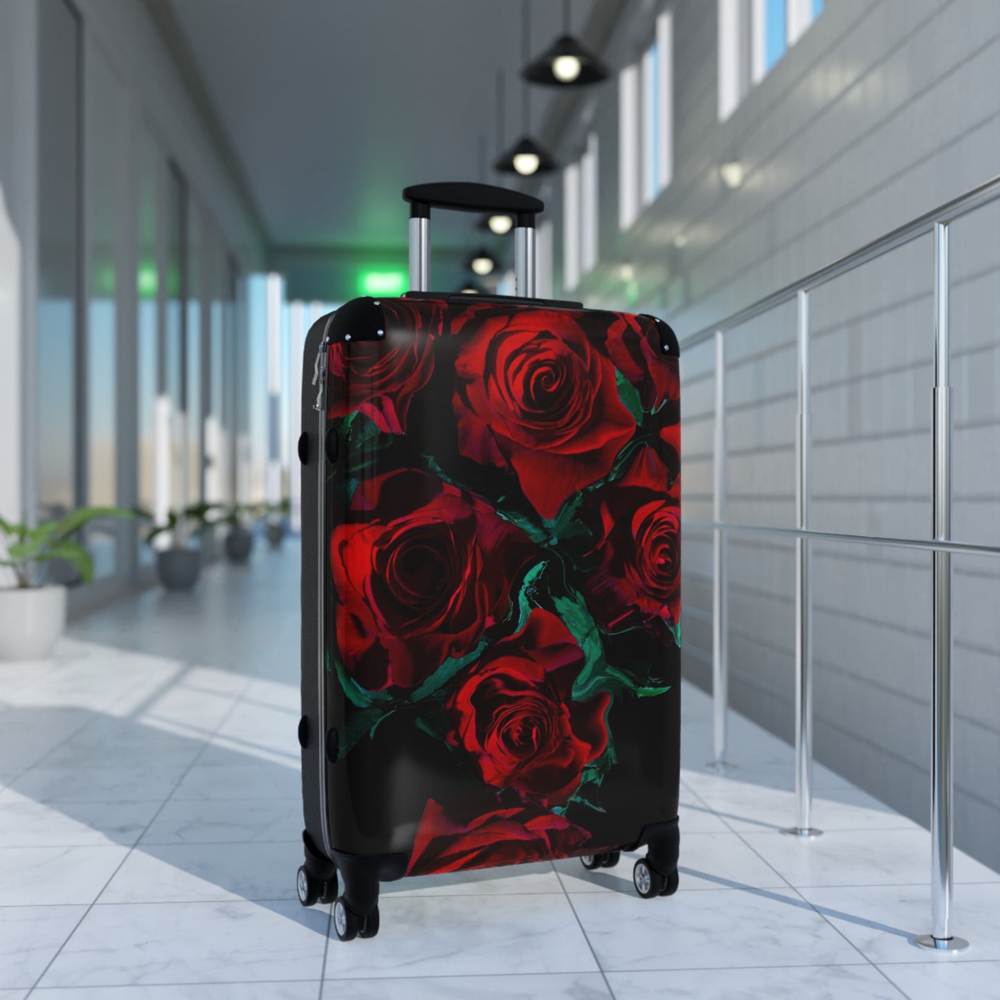 Nature Flowers Floral Red Rose Amoled Art Carry-On Suitcase - Stylish Luggage for Travelers