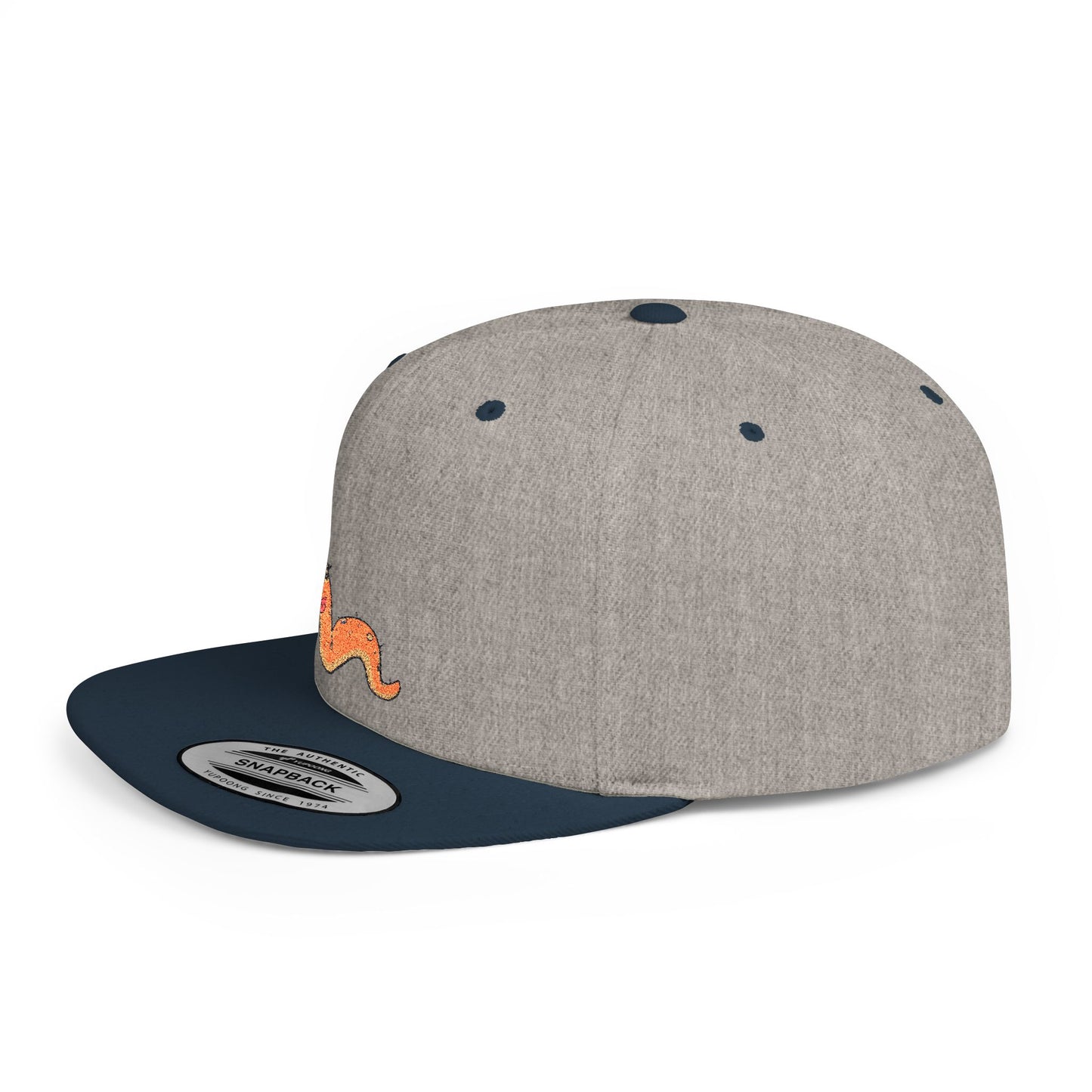 Icons Embroidered Yellow Worm Flat Bill Snapback – Lightweight, Custom Fit, Premium Quality