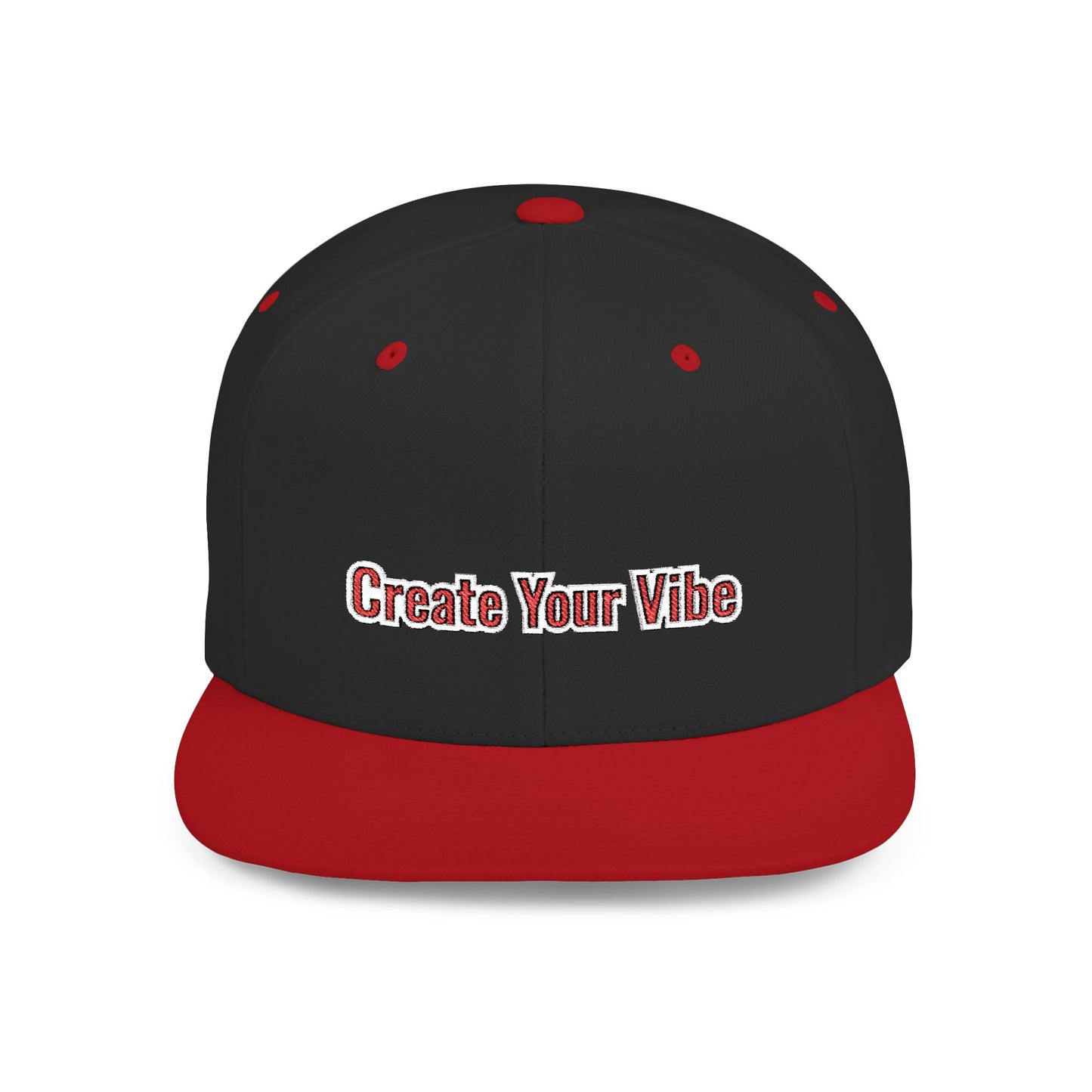 Text Create Your Vibe Flat Bill Snapback – Lightweight, Custom Fit, Premium Quality