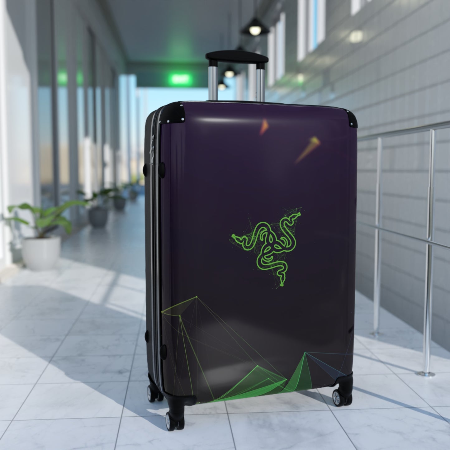 Abstract Razer Logo Art Carry-On Suitcase - Stylish Luggage for Travelers