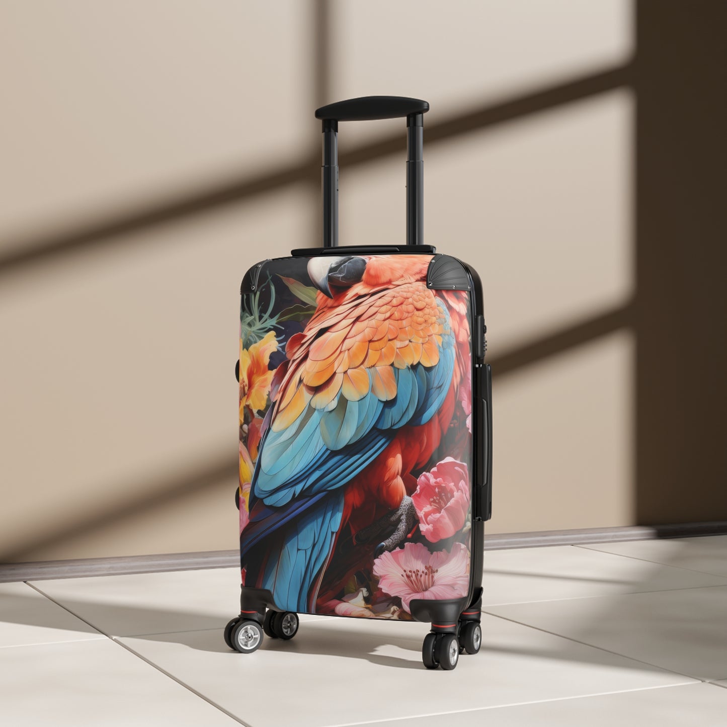 Nature Flowers Floral Colorful Parrot Art Carry-On Suitcase - Stylish Luggage for Travelers