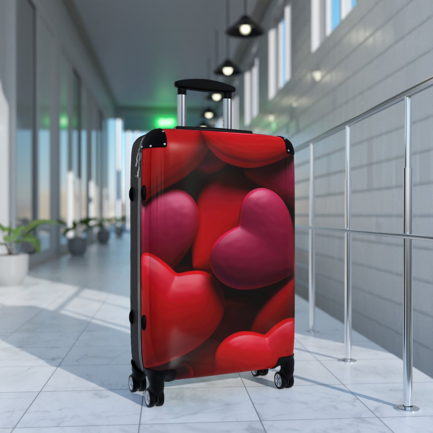 Love Red Hearts Art Carry-On Suitcase - Stylish Luggage for Travelers