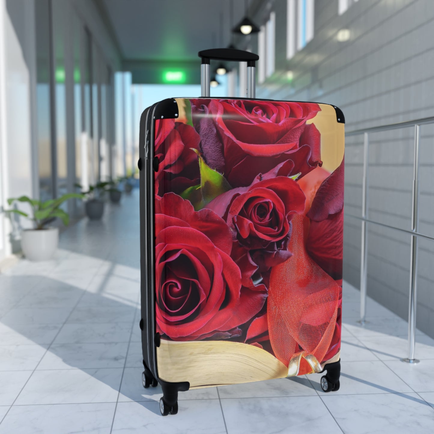 Nature Flowers Floral Red Roses Wedding Art Carry-On Suitcase - Stylish Luggage for Travelers