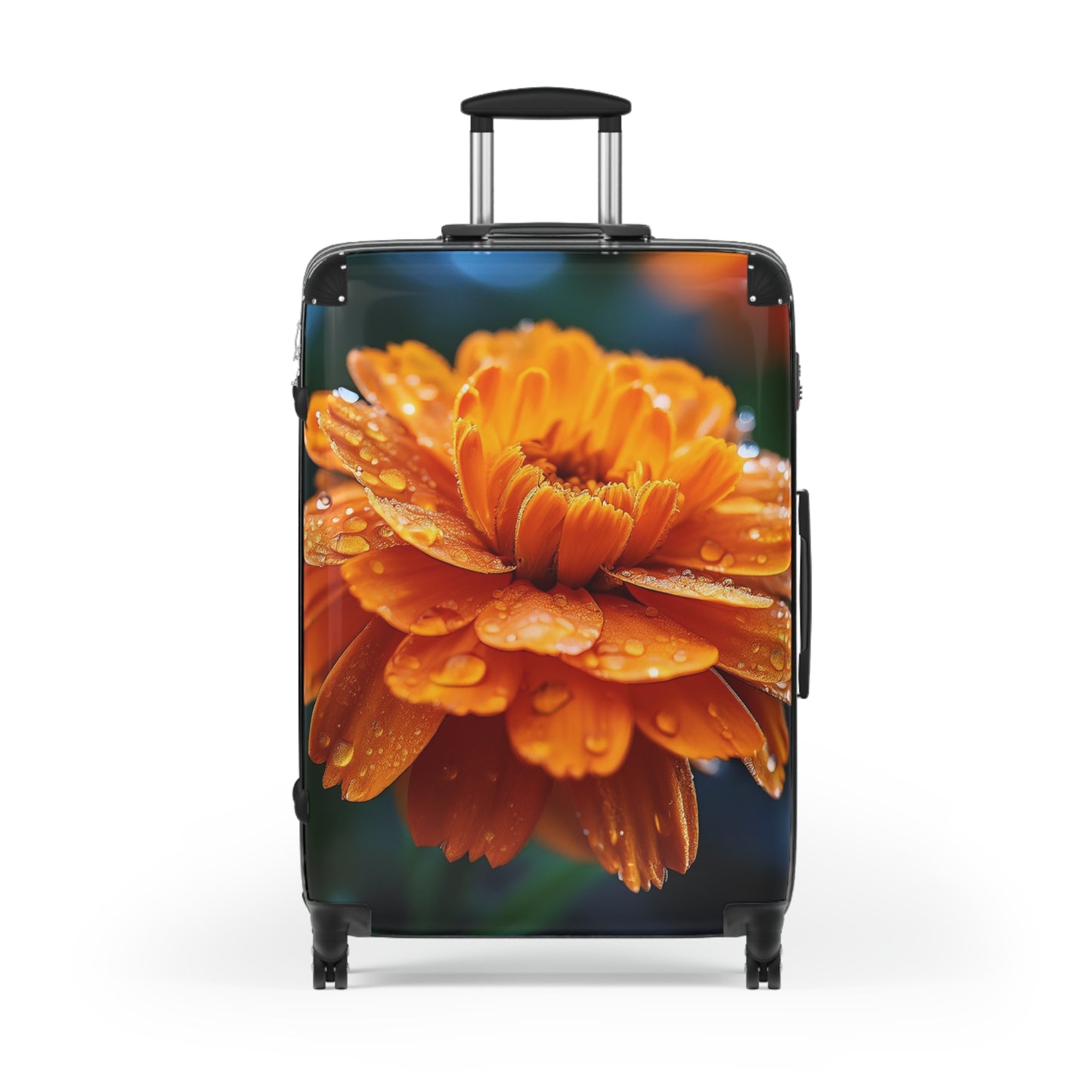 Nature Flowers Floral Orange Flower With Dew Drops Art Carry-On Suitcase - Stylish Luggage for Travelers