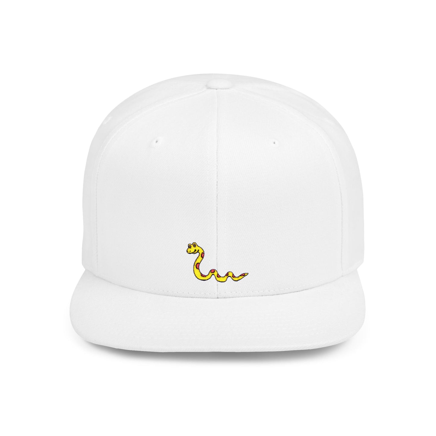 Icons Embroidered Snake Yellow Flat Bill Snapback – Lightweight, Custom Fit, Premium Quality