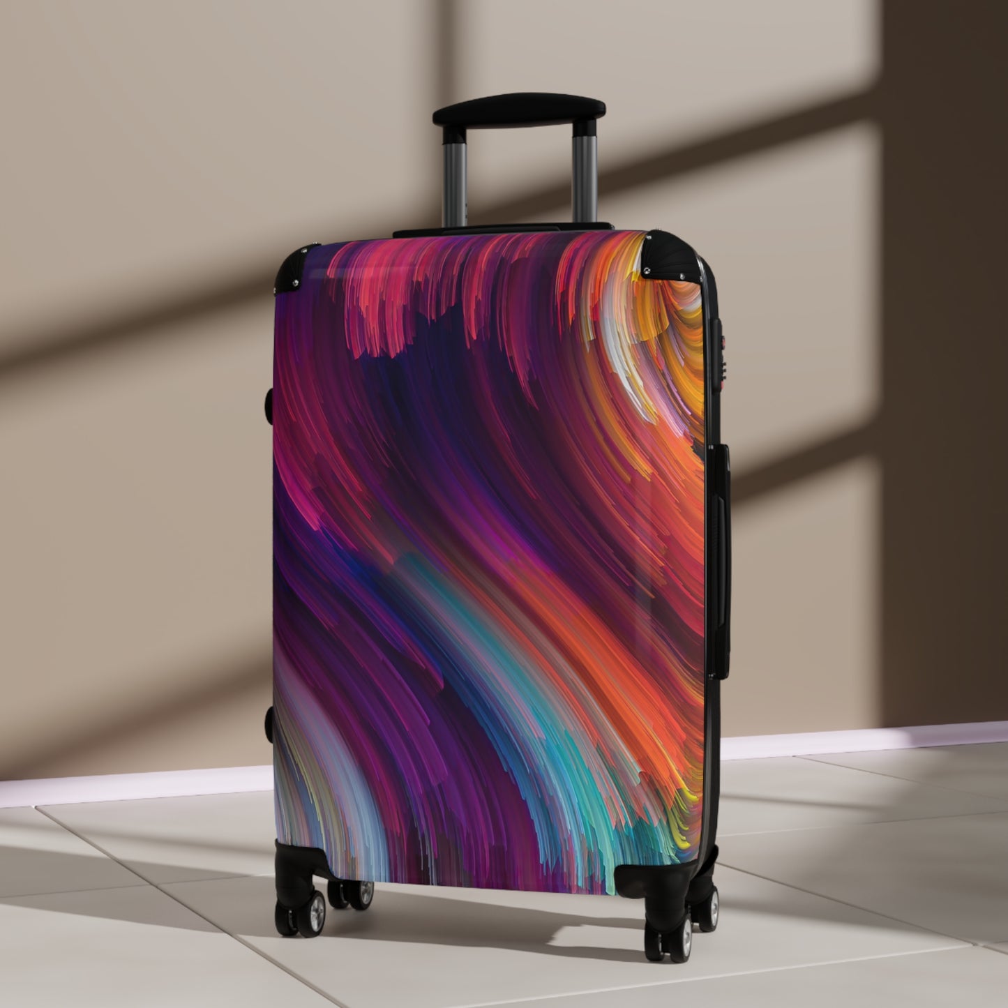 Abstract Swirl Pattern Carry-On Suitcase - Stylish Luggage for Travelers