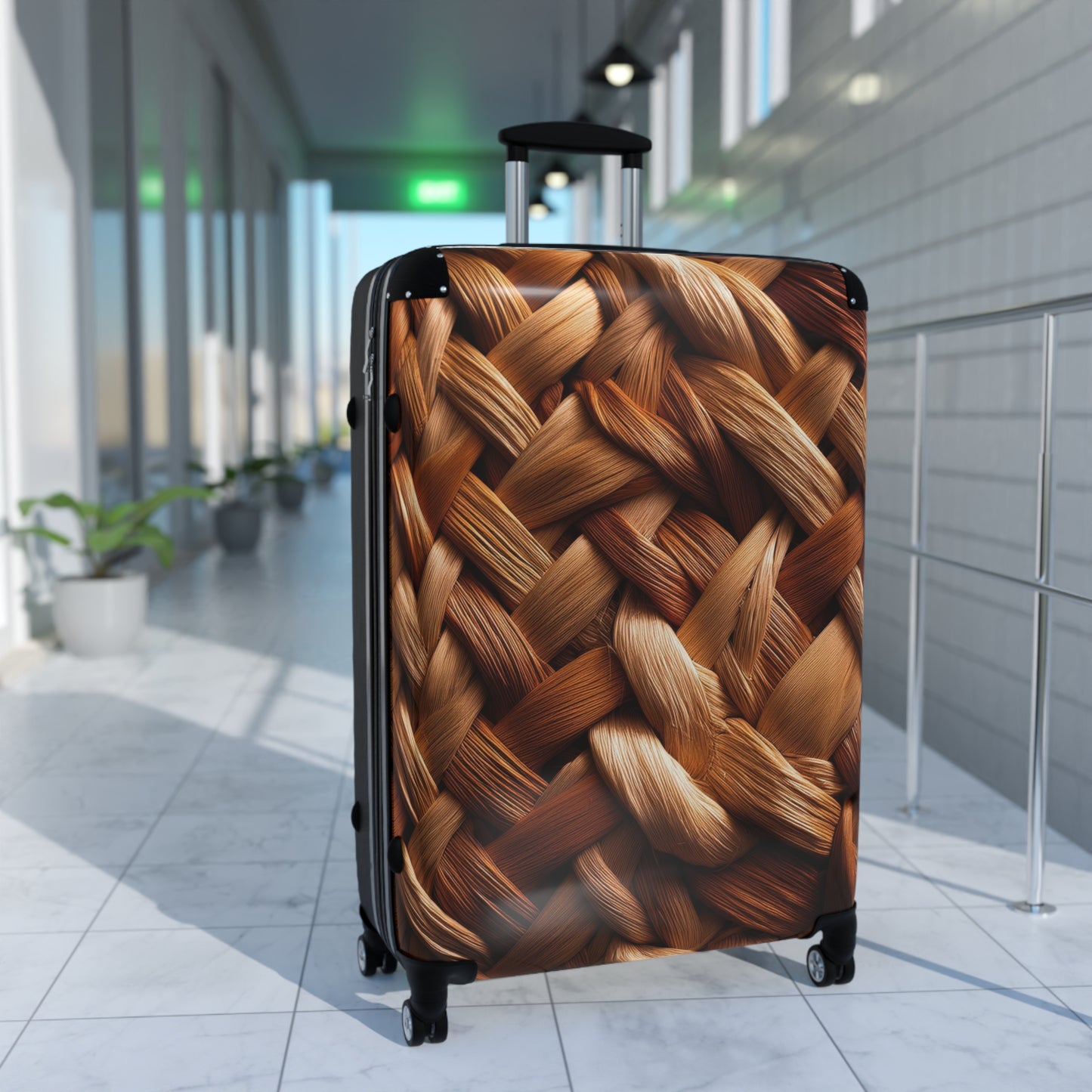 Nature Texture Wooven Art Carry-On Suitcase - Stylish Luggage for Travelers