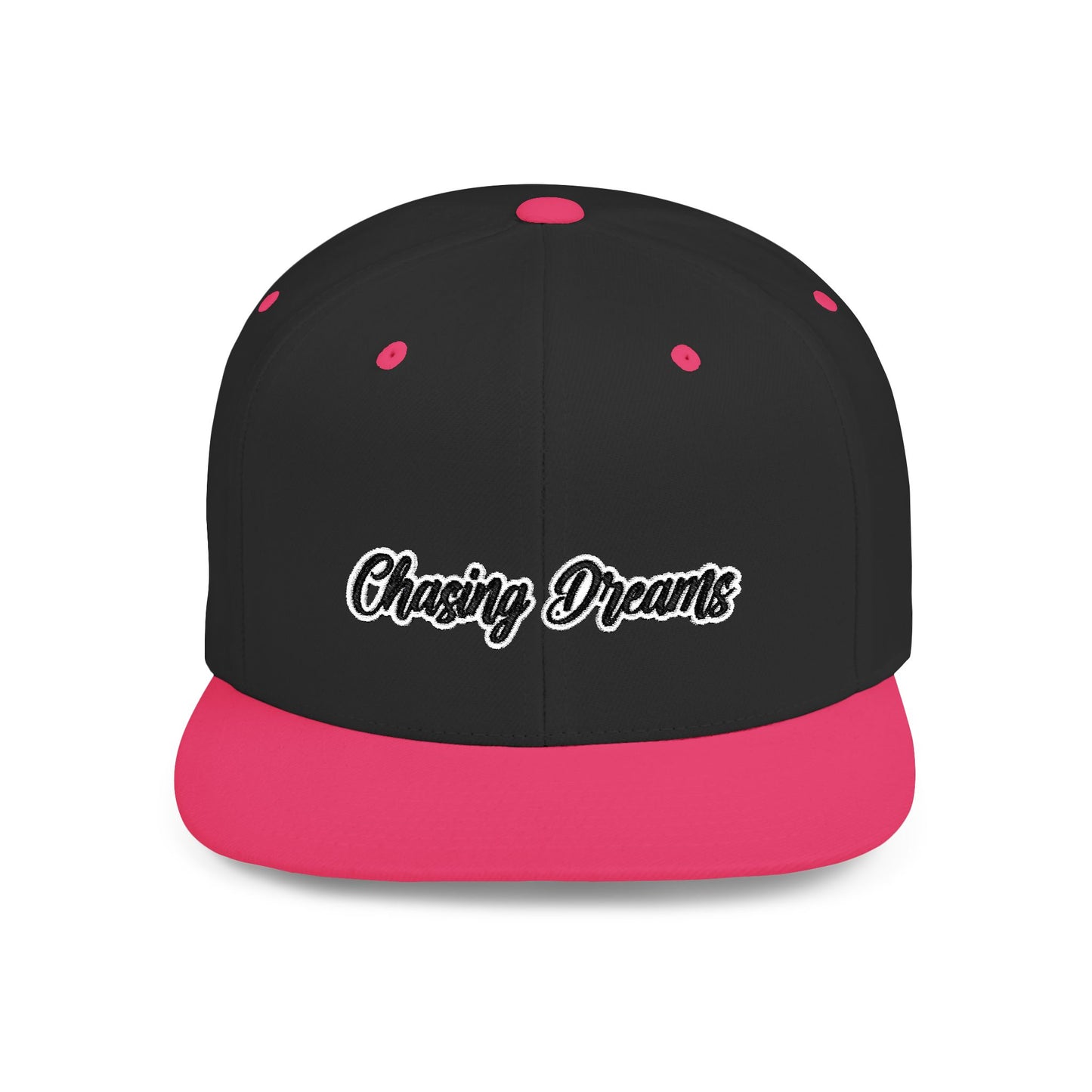 Text Chasing Dreams Flat Bill Snapback – Lightweight, Custom Fit, Premium Quality