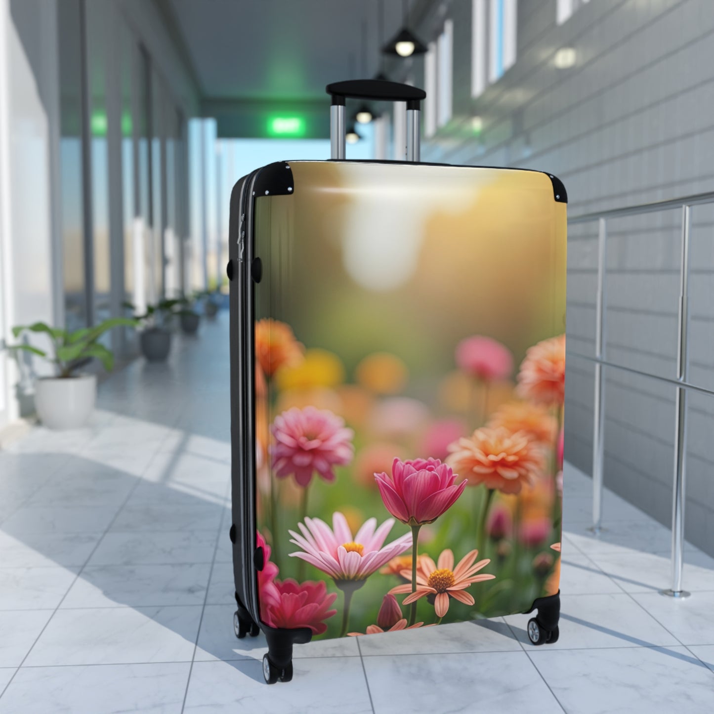 Nature Flowers Floral Field of Flowers Art Carry-On Suitcase - Stylish Luggage for Travelers