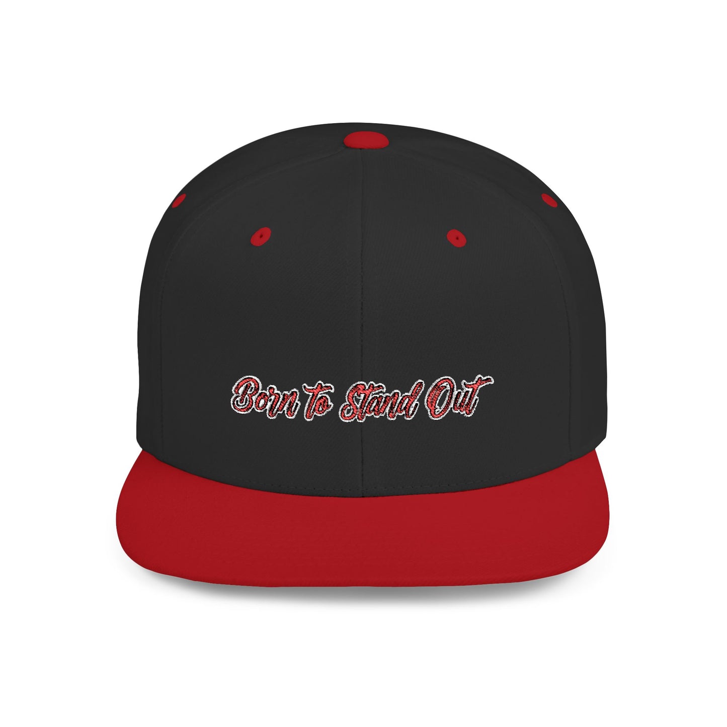 Text Born To Stand Out Flat Bill Snapback – Lightweight, Custom Fit, Premium Quality