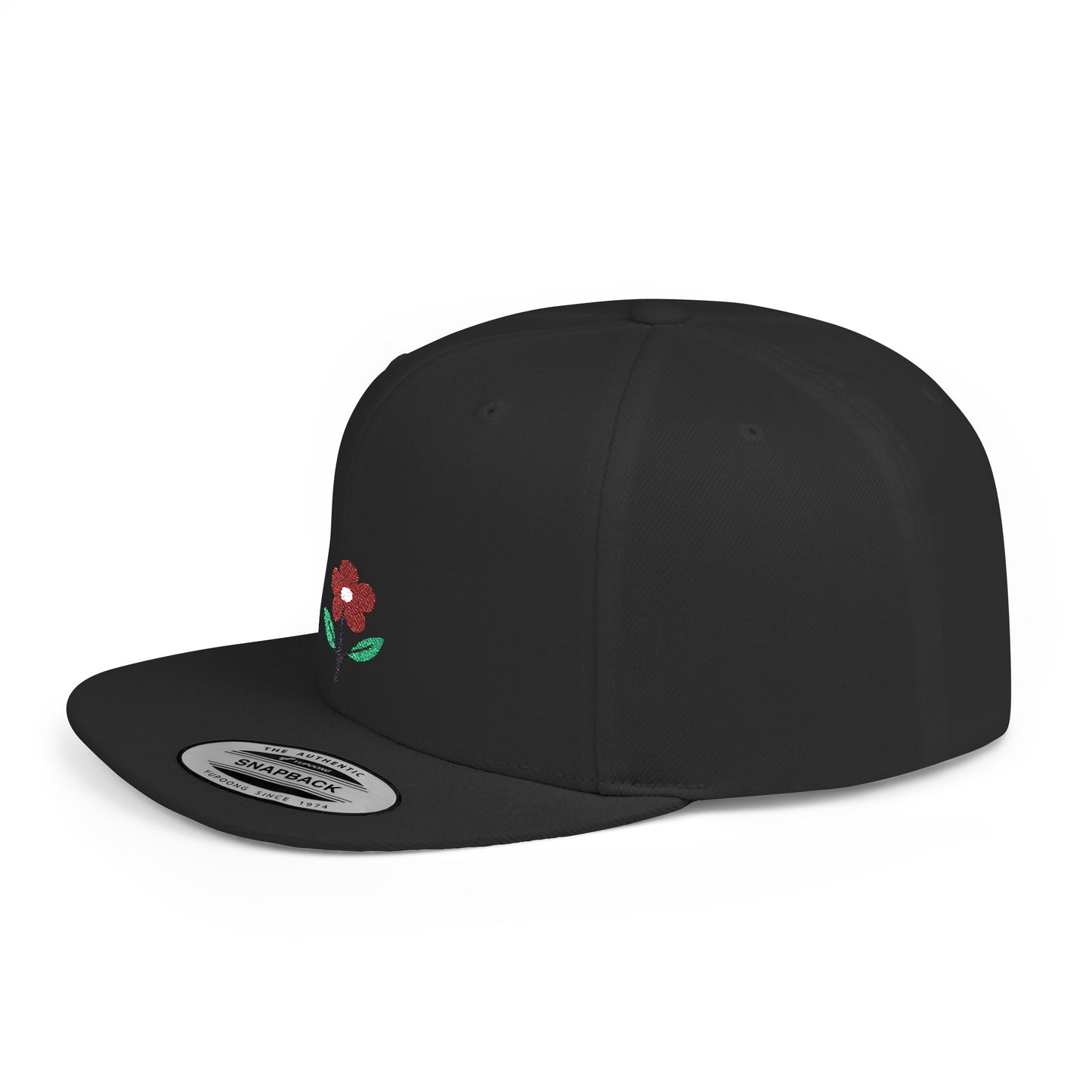 Icons Embroidered Flower 2 Flat Bill Snapback – Lightweight, Custom Fit, Premium Quality