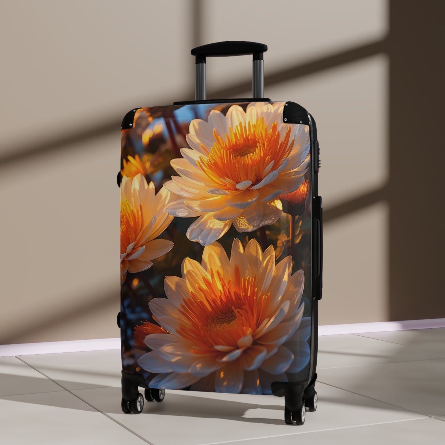 Nature Flowers Floral White Bloom Art Carry-On Suitcase - Stylish Luggage for Travelers