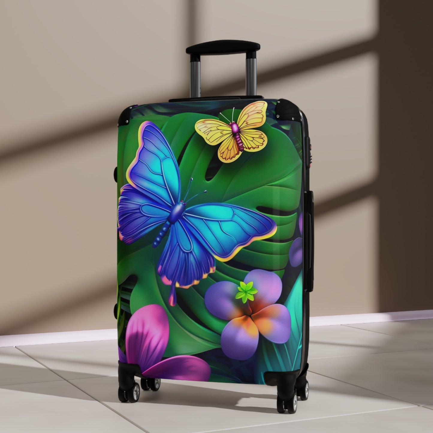 Nature Flowers Floral Animated Magenta Art Carry-On Suitcase - Stylish Luggage for Travelers