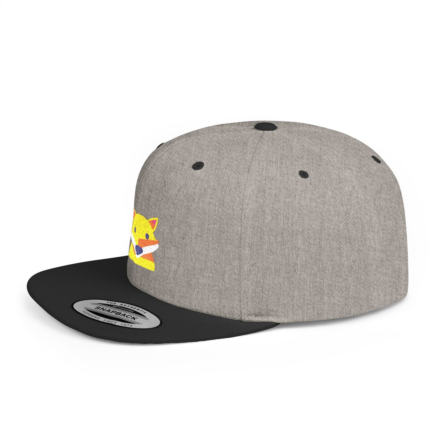 Icons Embroidered Fox Flat Bill Snapback – Lightweight, Custom Fit, Premium Quality