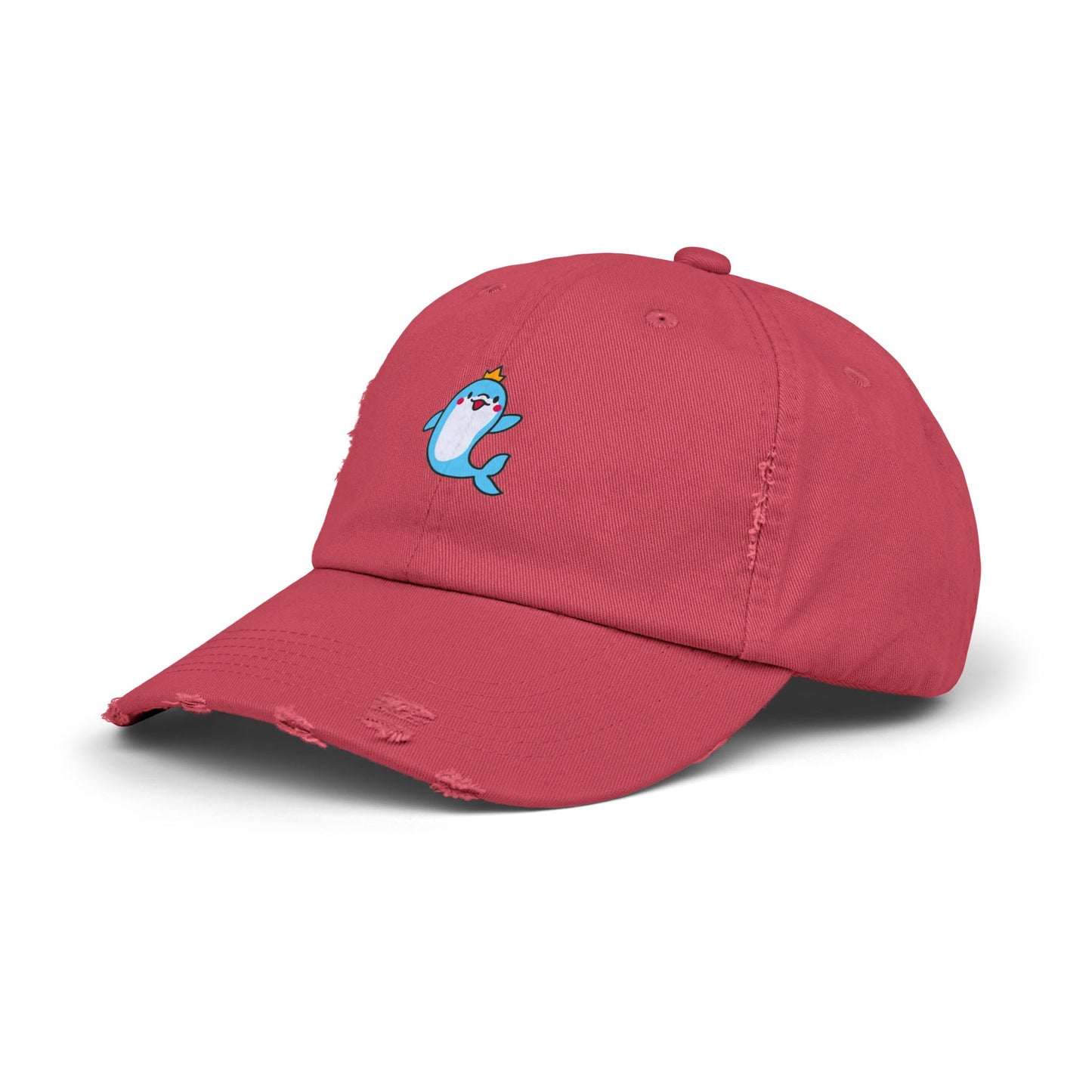 Dolphin Crown Vintage Distressed Dad Hat Unisex Adjustable Cotton Twill Baseball Cap for Casual Everyday Wear