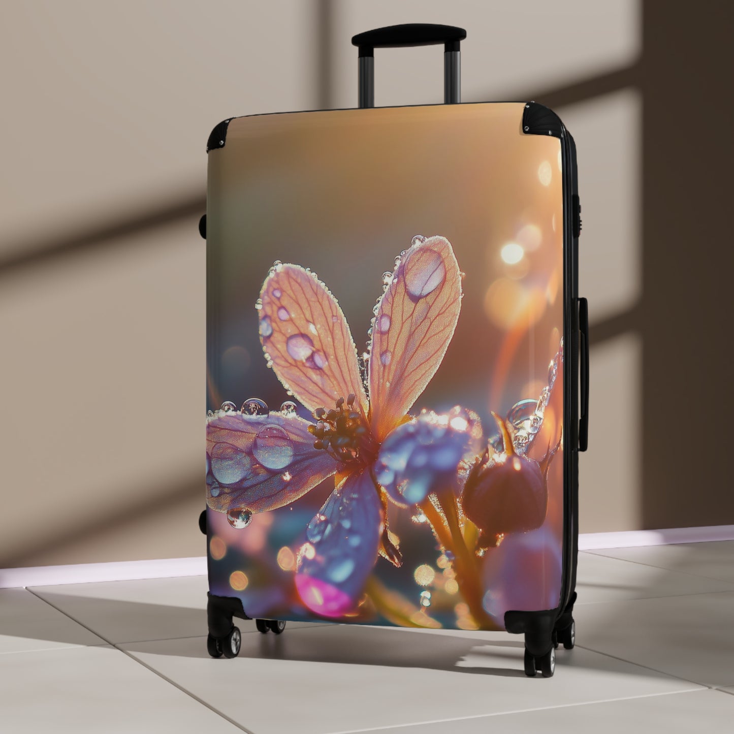 Nature Flowers Floral Sunshine Dewdrop Art Carry-On Suitcase - Stylish Luggage for Travelers