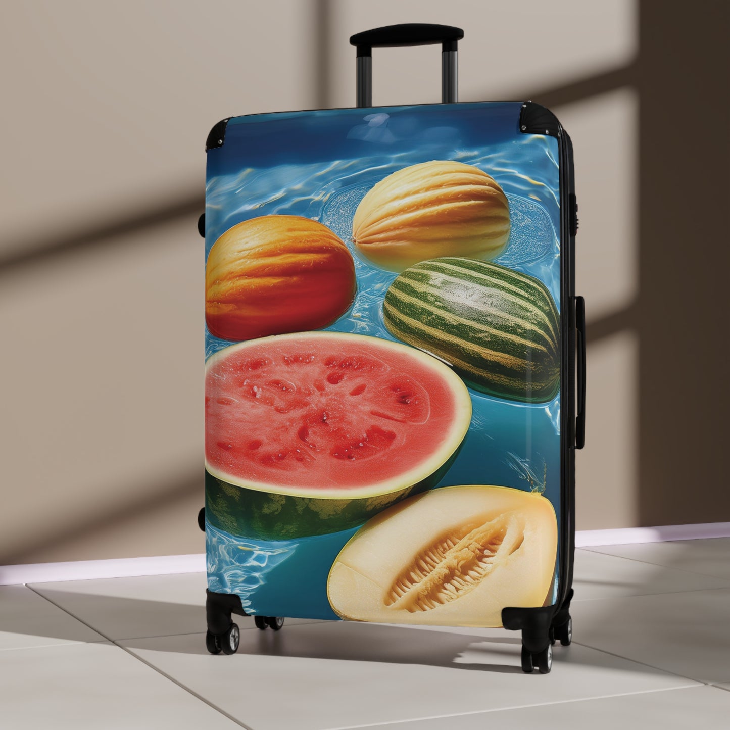 Nature Summer Fruits Floating in Pool Carry-On Suitcase - Stylish Luggage for Travelers