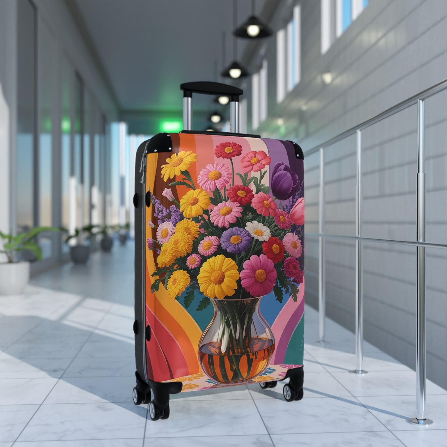 Nature Flowers Floral Vase Colorful Art Carry-On Suitcase - Stylish Luggage for Travelers