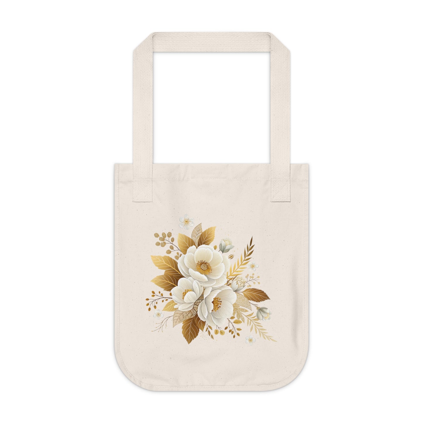 Flowers Bouquet Watercolor Floral Organic Canvas Tote Bag - Eco-Friendly Carryall for Everyday Use