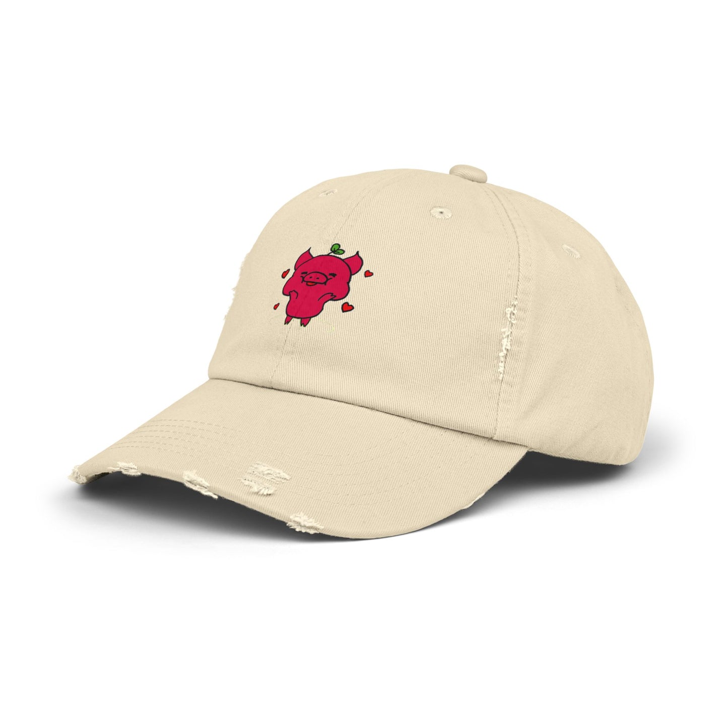 Pig Vintage Distressed Dad Hat Unisex Adjustable Cotton Twill Baseball Cap for Casual Everyday Wear