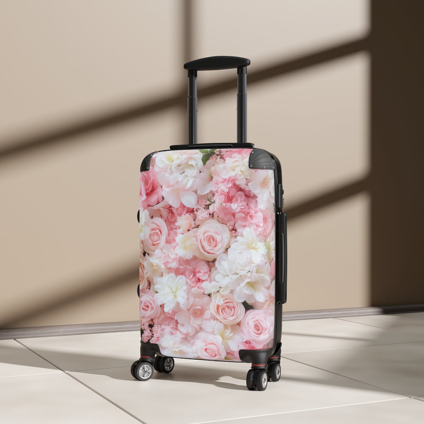 Nature Flowers Floral Border Pastel Art Carry-On Suitcase - Stylish Luggage for Travelers