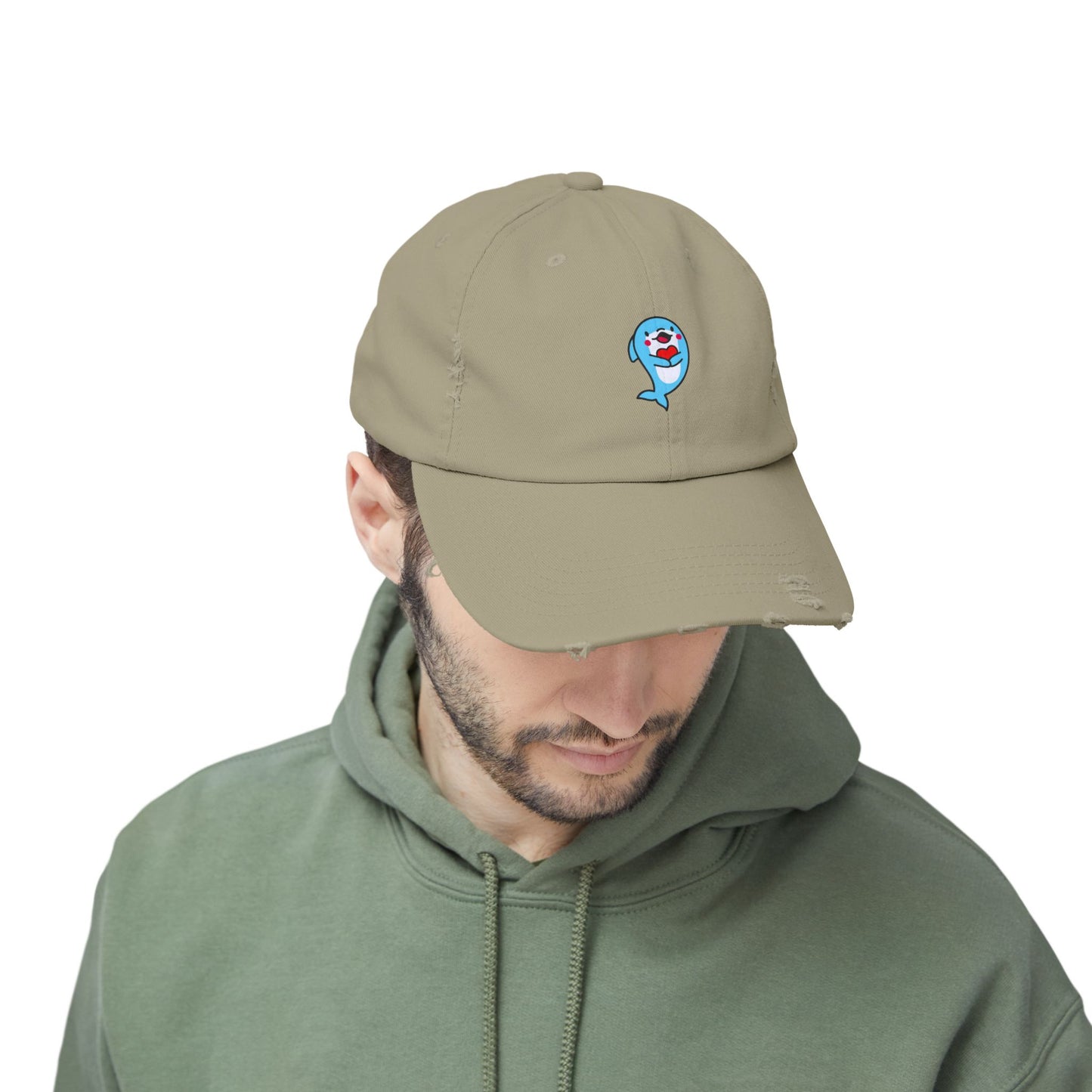 Dolphin Vintage Distressed Dad Hat Unisex Adjustable Cotton Twill Baseball Cap for Casual Everyday Wear