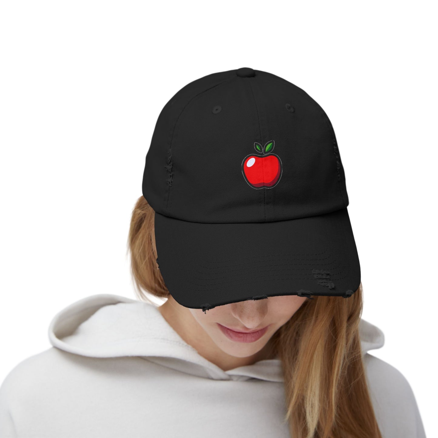 Apple Vintage Distressed Dad Hat Unisex Adjustable Cotton Twill Baseball Cap for Casual Everyday Wear