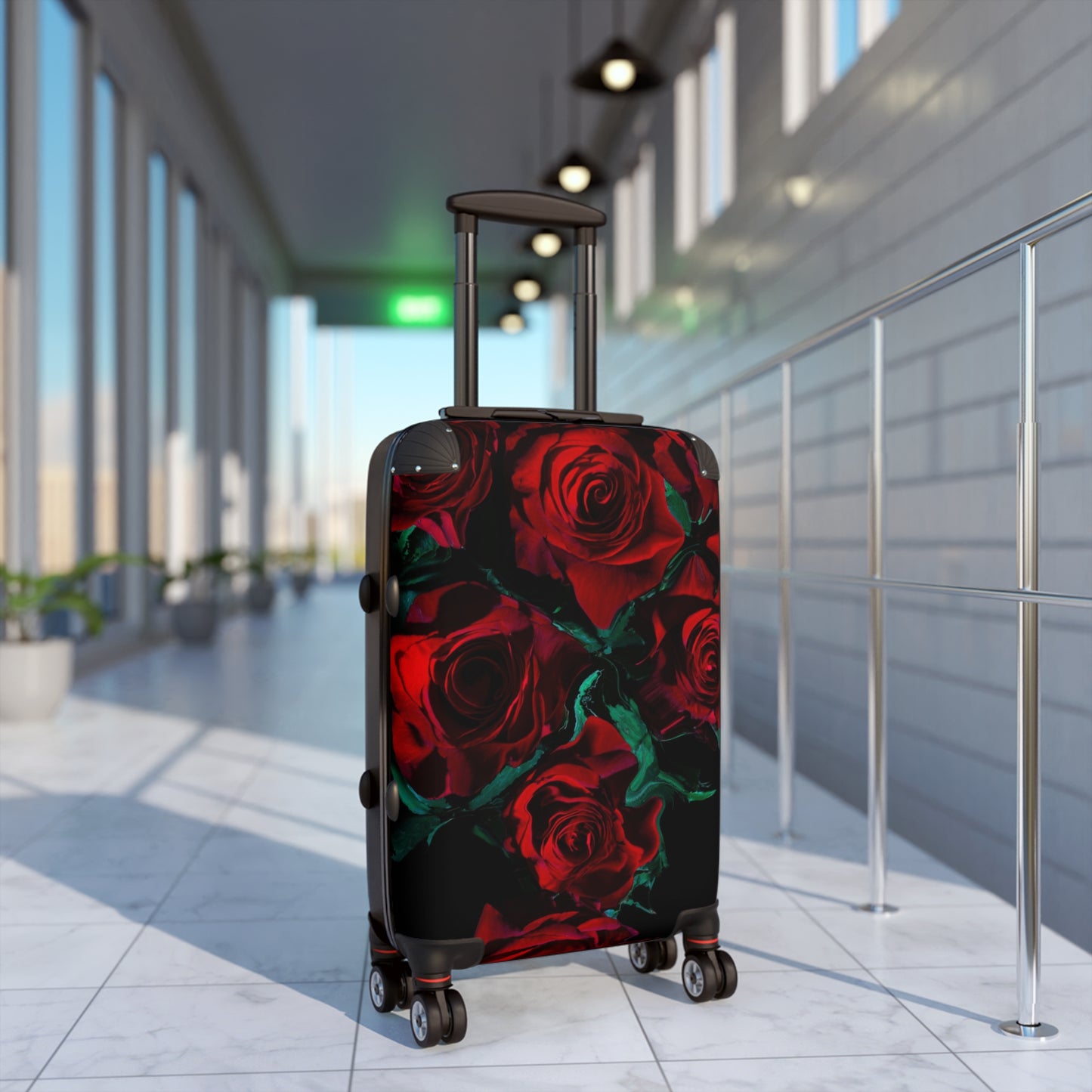 Nature Flowers Floral Red Rose Amoled Art Carry-On Suitcase - Stylish Luggage for Travelers