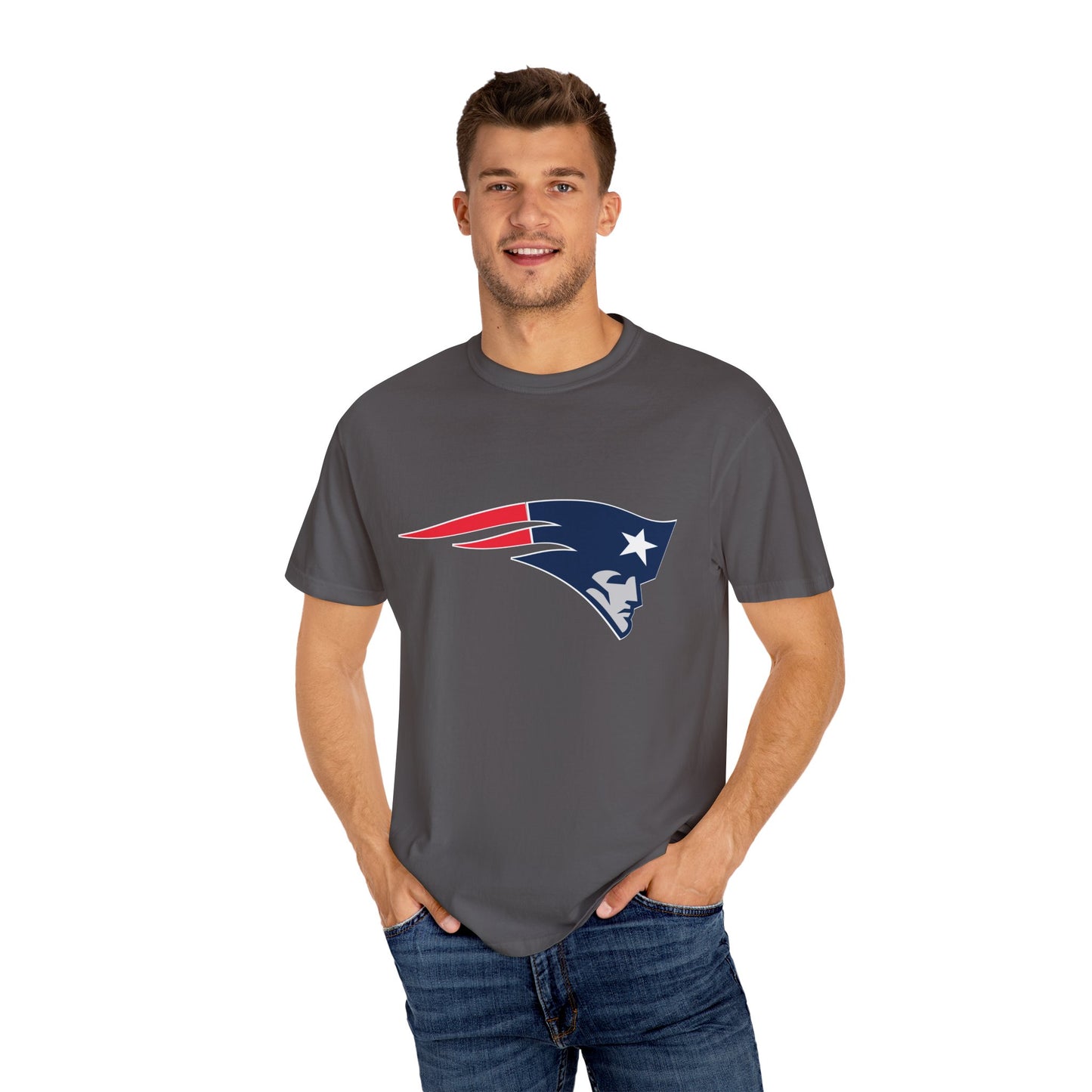 New England Patriots Gear Garment-Dyed T-Shirt – Premium Cotton Tee for Customization