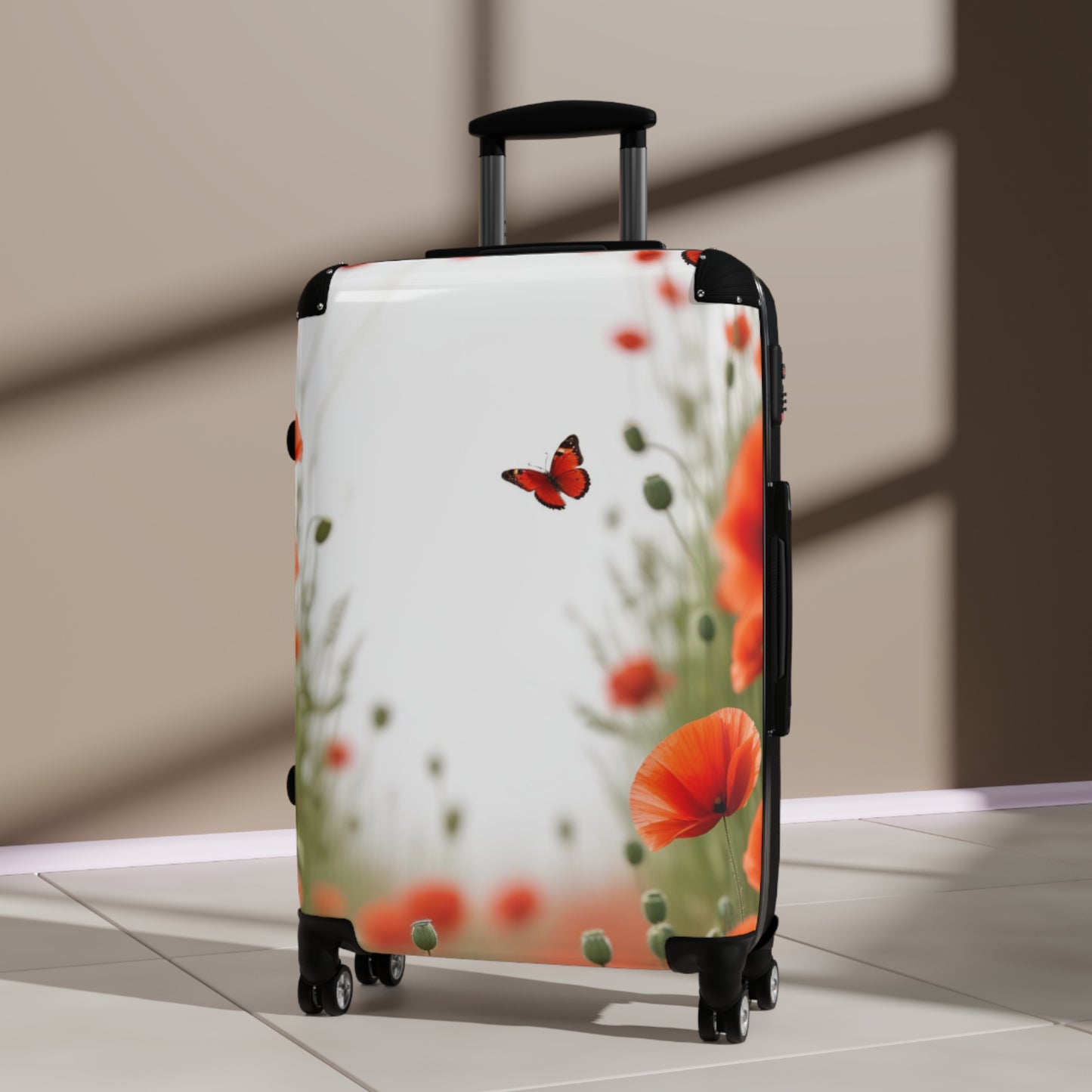 Nature Flowers Floral Poppy Art Carry-On Suitcase - Stylish Luggage for Travelers