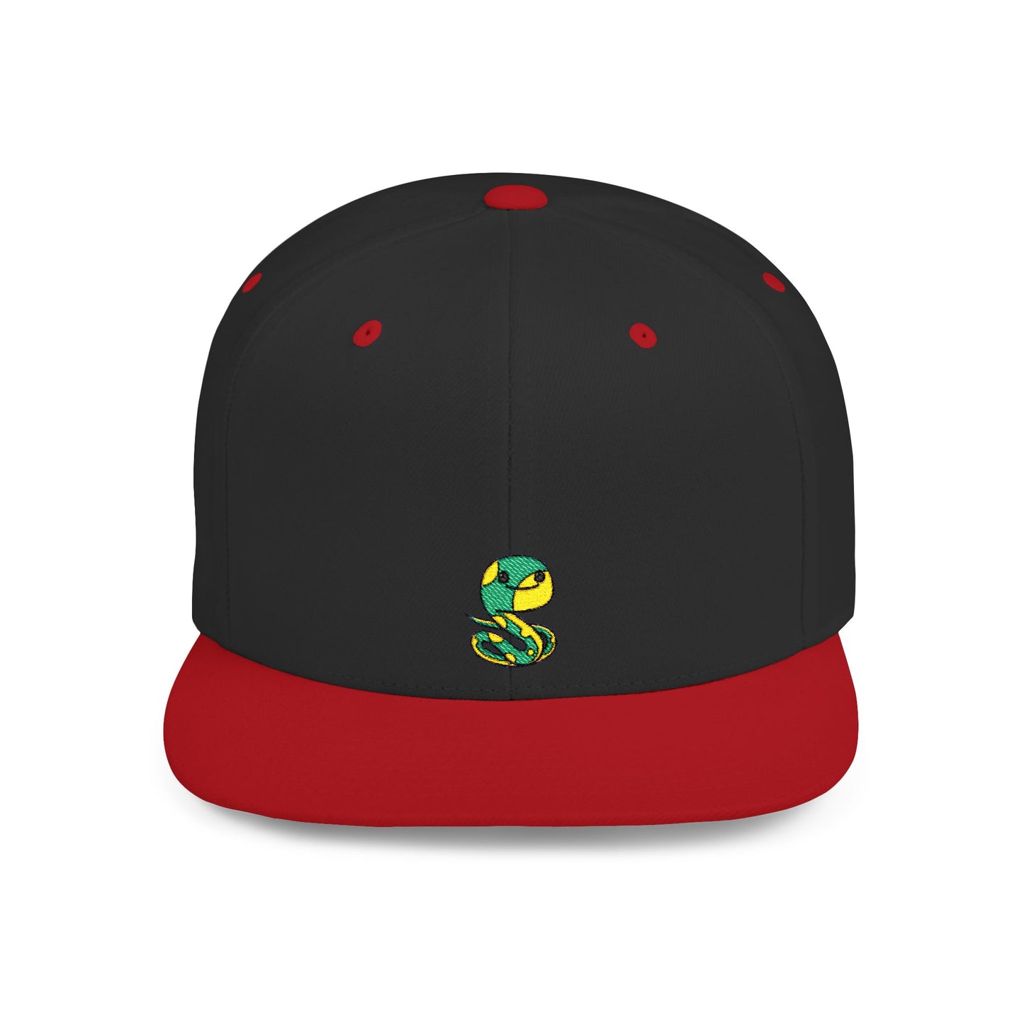 Icons Embroidered Snake Green Yellow Flat Bill Snapback – Lightweight, Custom Fit, Premium Quality