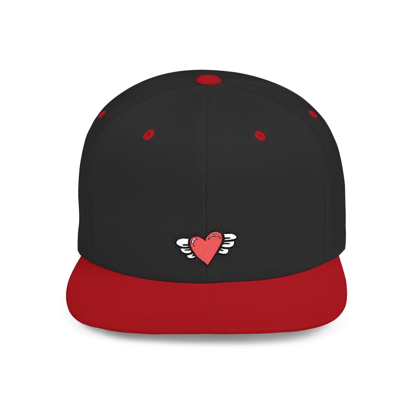 Icons Embroidered Heart Wings Flat Bill Snapback – Lightweight, Custom Fit, Premium Quality