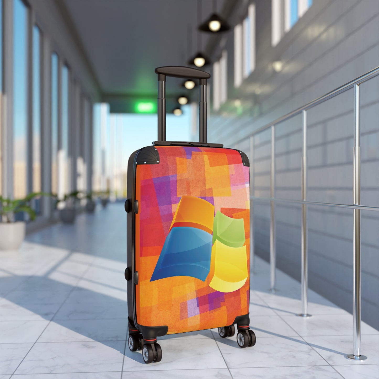 Abstract Windows Logo Carry-On Suitcase - Stylish Luggage for Travelers