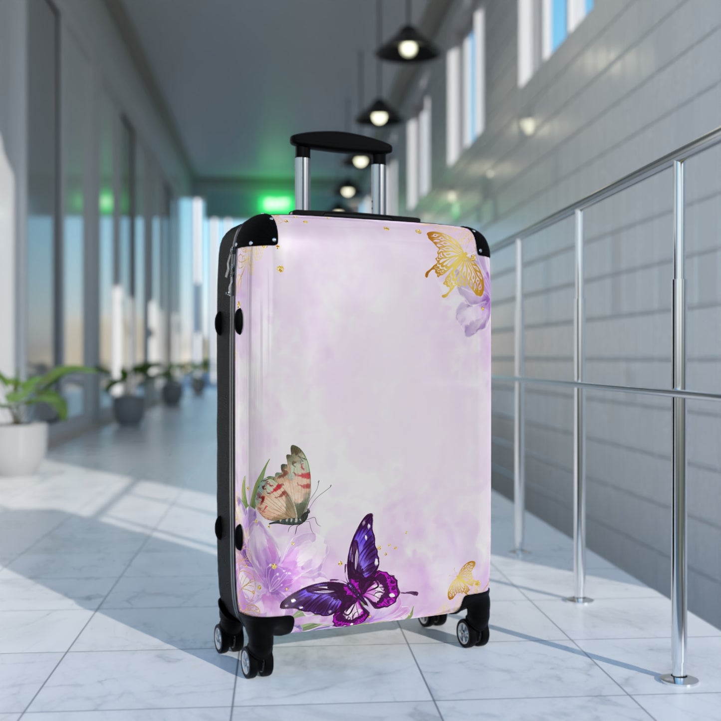 Nature Butterflies Flower Elegant Art Carry-On Suitcase - Stylish Luggage for Travelers