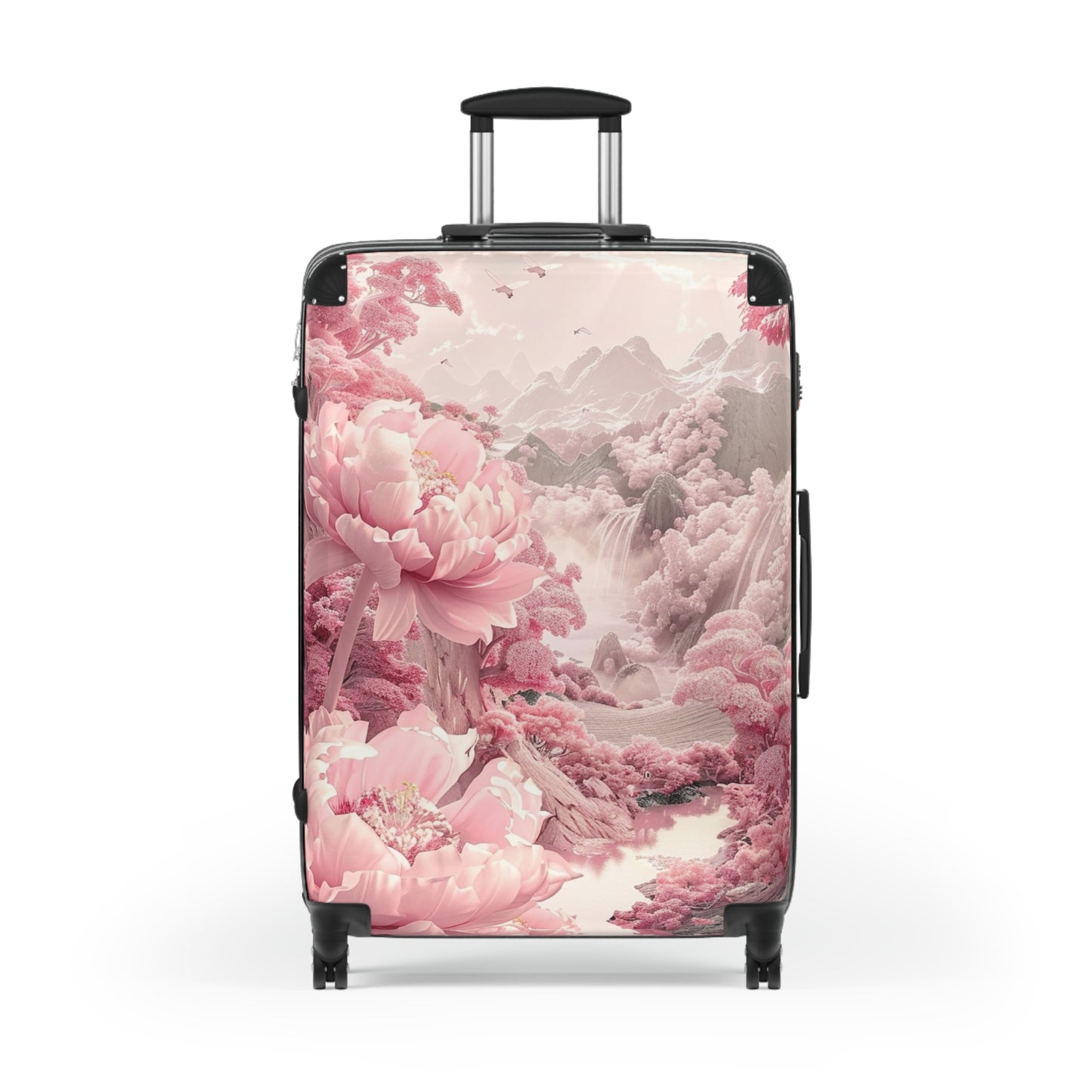 Nature Flowers Floral Animated Pink Flowers Carry-On Suitcase - Stylish Luggage for Travelers