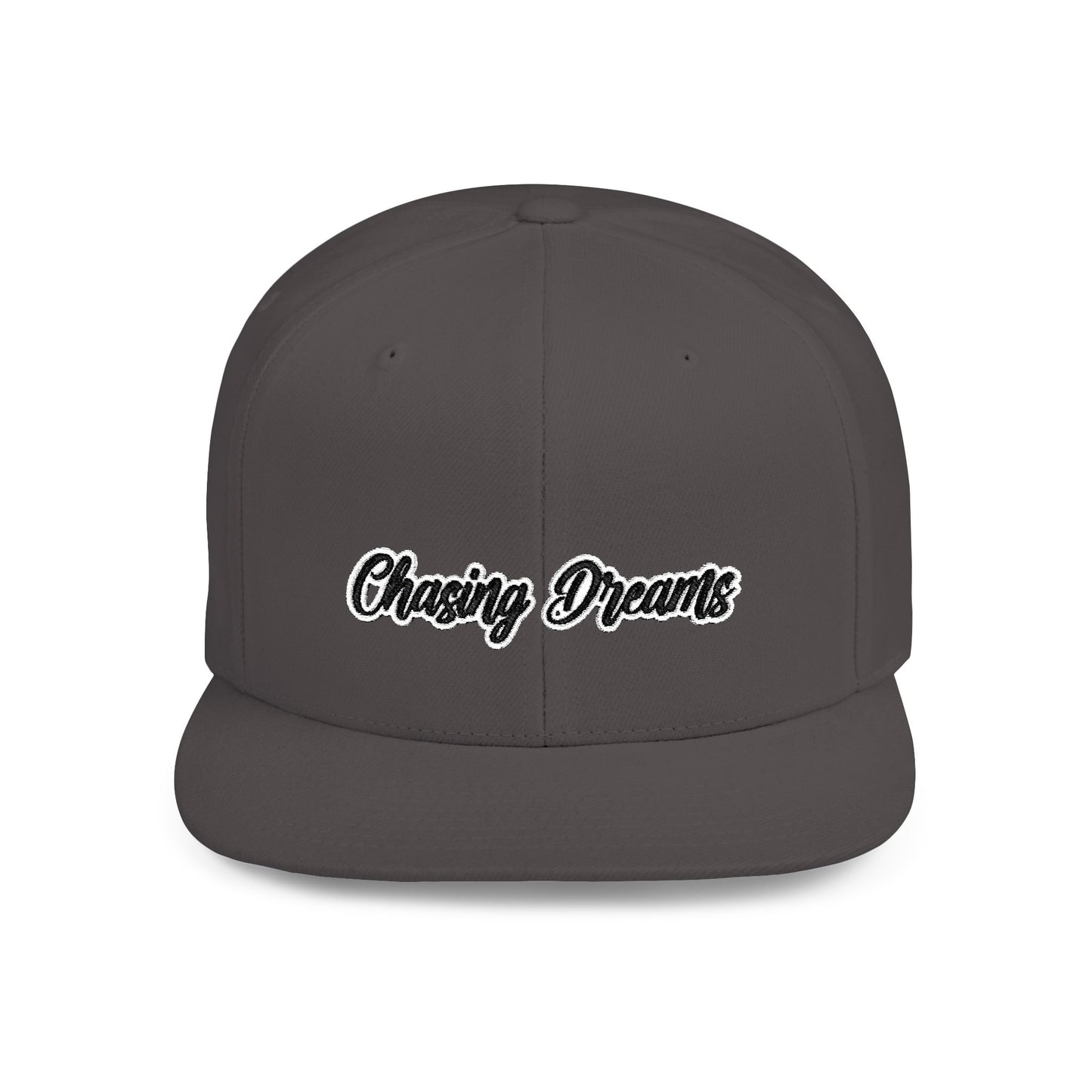 Text Chasing Dreams Flat Bill Snapback – Lightweight, Custom Fit, Premium Quality