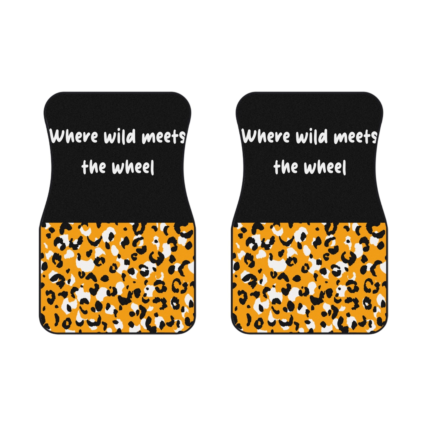 Leopard Pattern Where Wild Meets The Wheel Car Floor Mats – 2-Piece Front Set, Durable & Stylish, Universal Fit