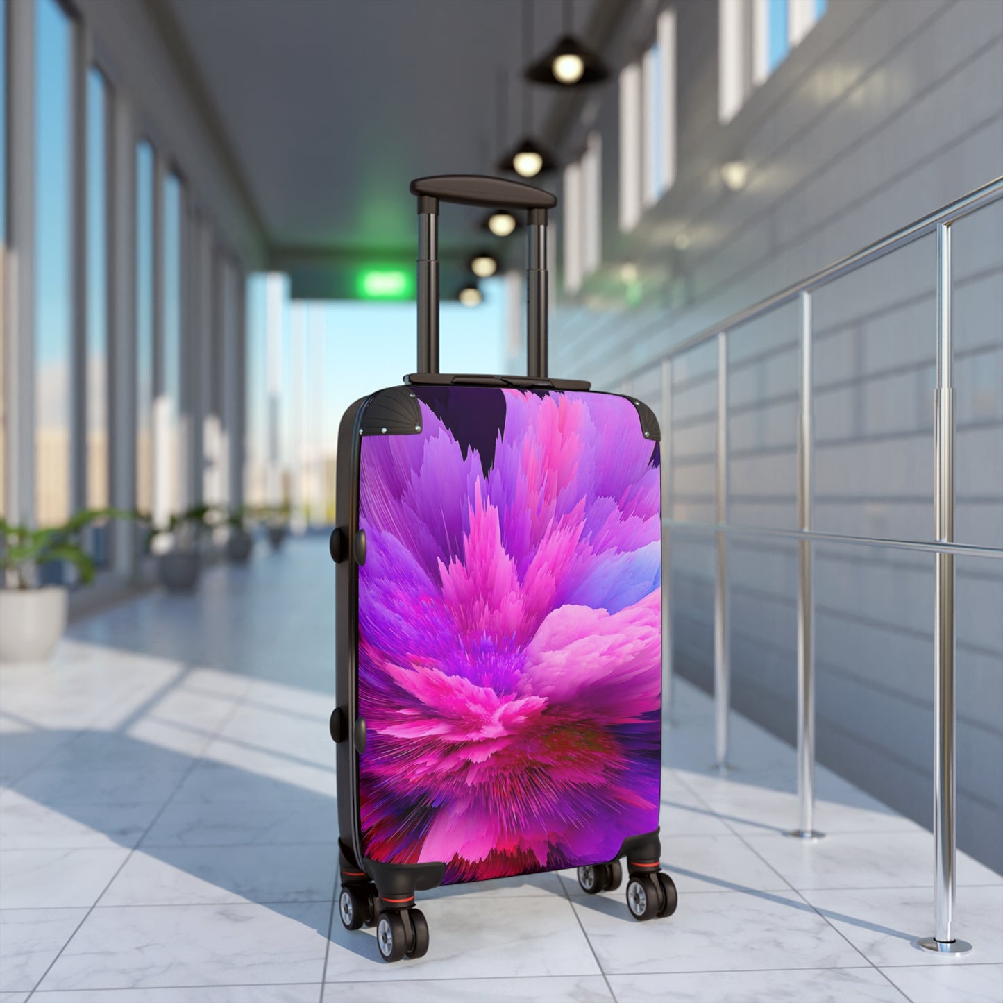 Abstract Colorful Burst Art Carry-On Suitcase - Stylish Luggage for Travelers