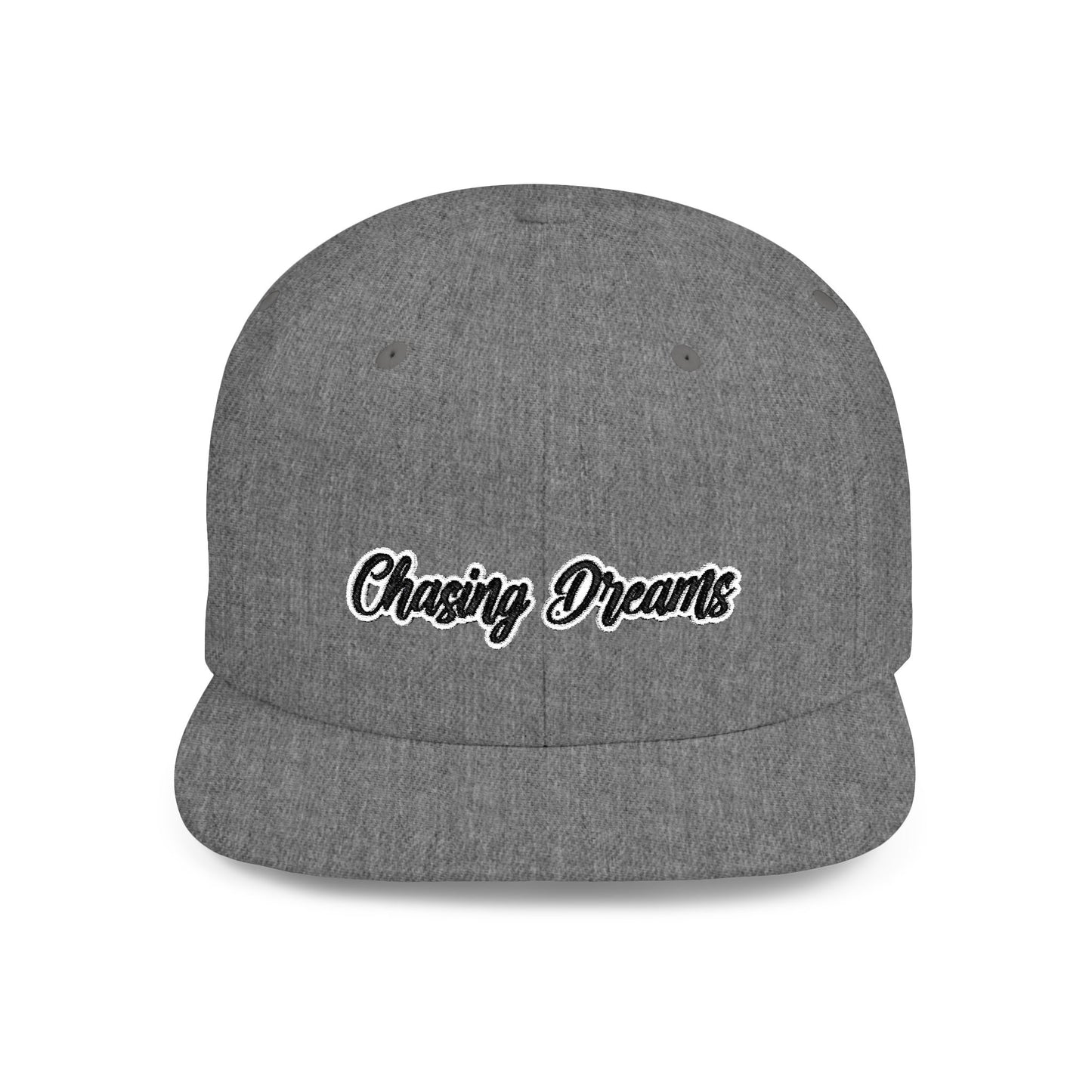 Text Chasing Dreams Flat Bill Snapback – Lightweight, Custom Fit, Premium Quality