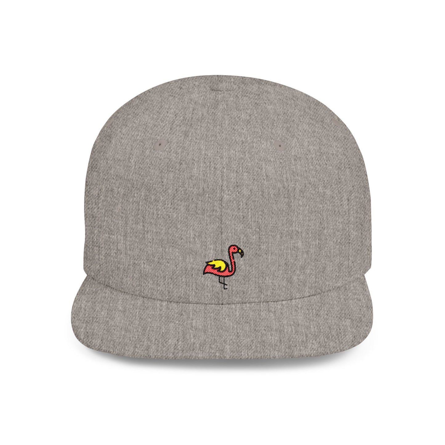Icons Embroidered Flamingo Flat Bill Snapback – Lightweight, Custom Fit, Premium Quality