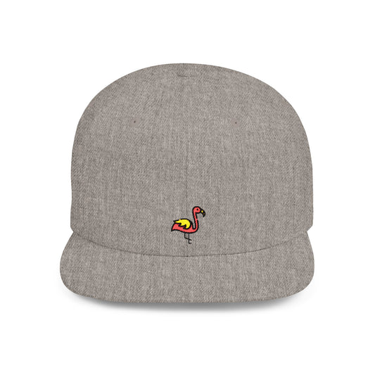 Icons Embroidered Flamingo Flat Bill Snapback – Lightweight, Custom Fit, Premium Quality