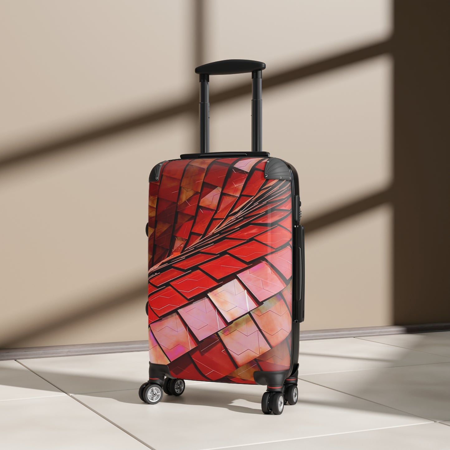 Abstract Red Roof Tiles Art Carry-On Suitcase - Stylish Luggage for Travelers