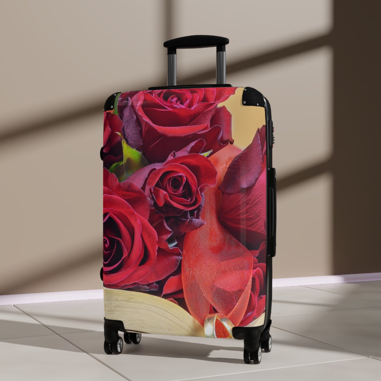Nature Flowers Floral Red Roses Wedding Art Carry-On Suitcase - Stylish Luggage for Travelers