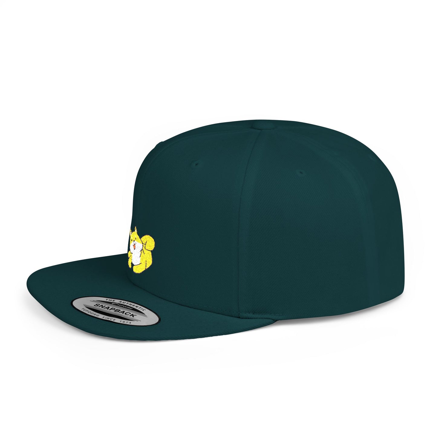 Icons Embroidered Shiba Inu Flat Bill Snapback – Lightweight, Custom Fit, Premium Quality