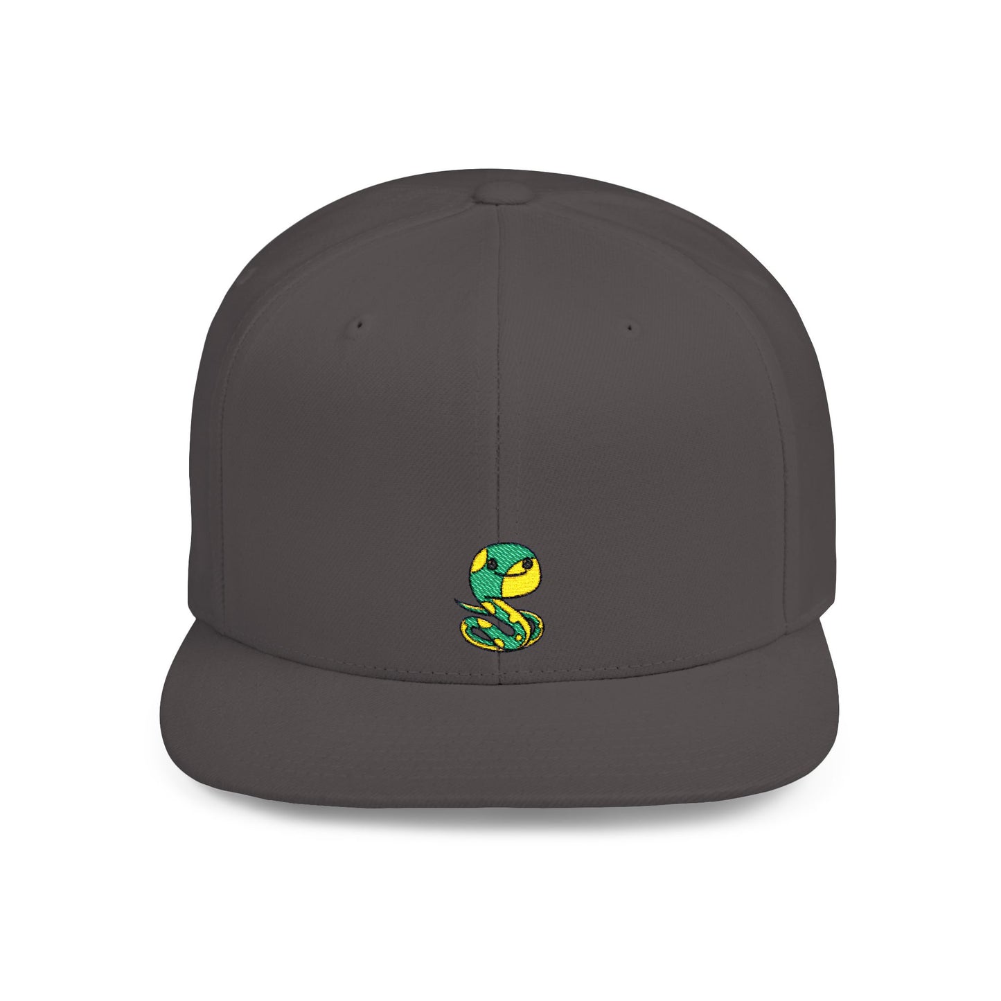 Icons Embroidered Snake Green Yellow Flat Bill Snapback – Lightweight, Custom Fit, Premium Quality