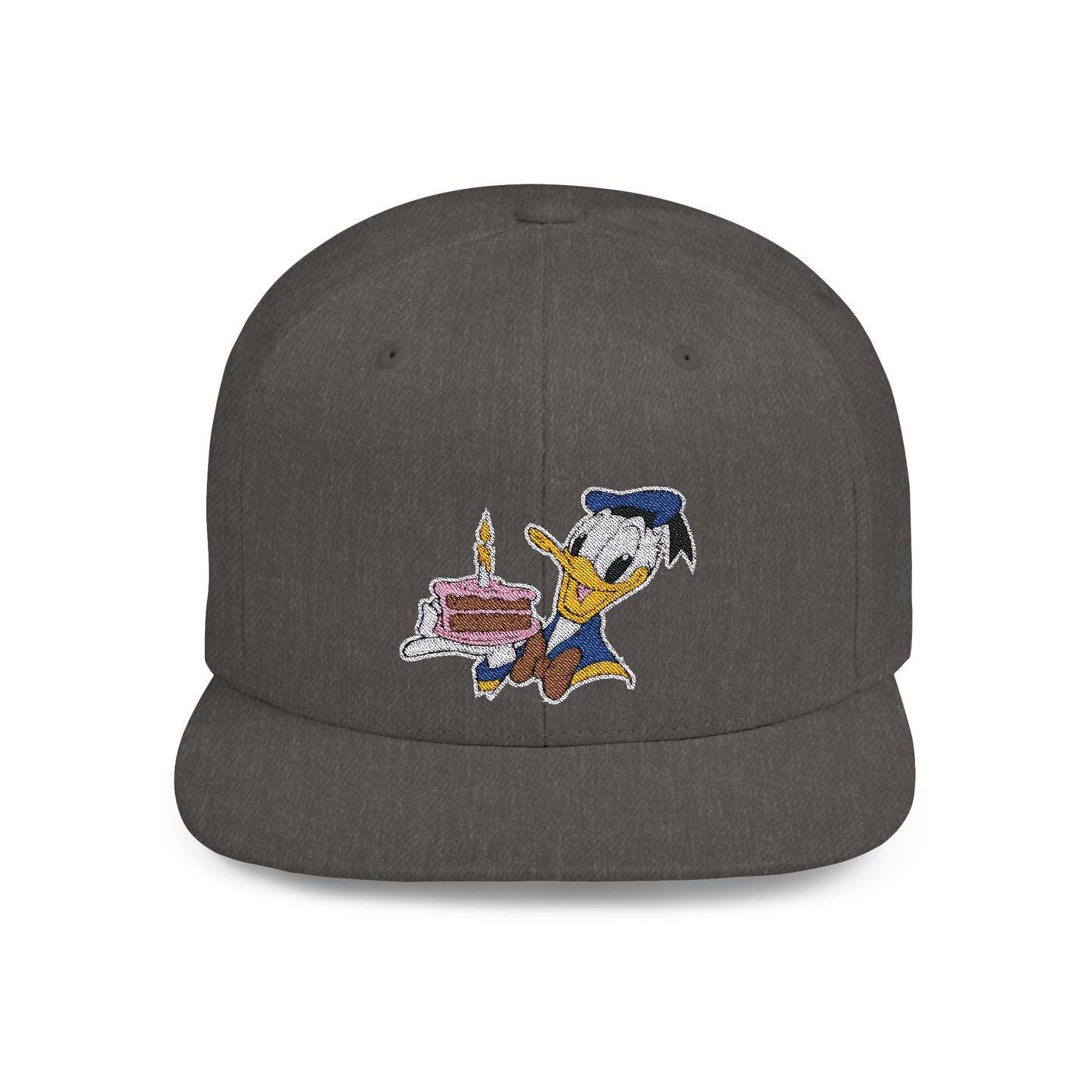 Donald Duck Birthday Cake Flat Bill Snapback – Lightweight, Custom Fit, Premium Quality