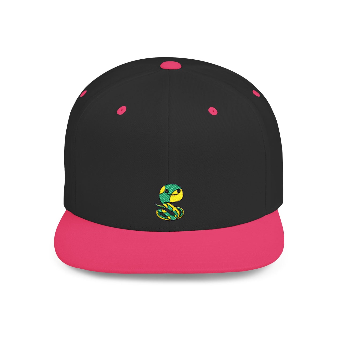 Icons Embroidered Snake Green Yellow Flat Bill Snapback – Lightweight, Custom Fit, Premium Quality