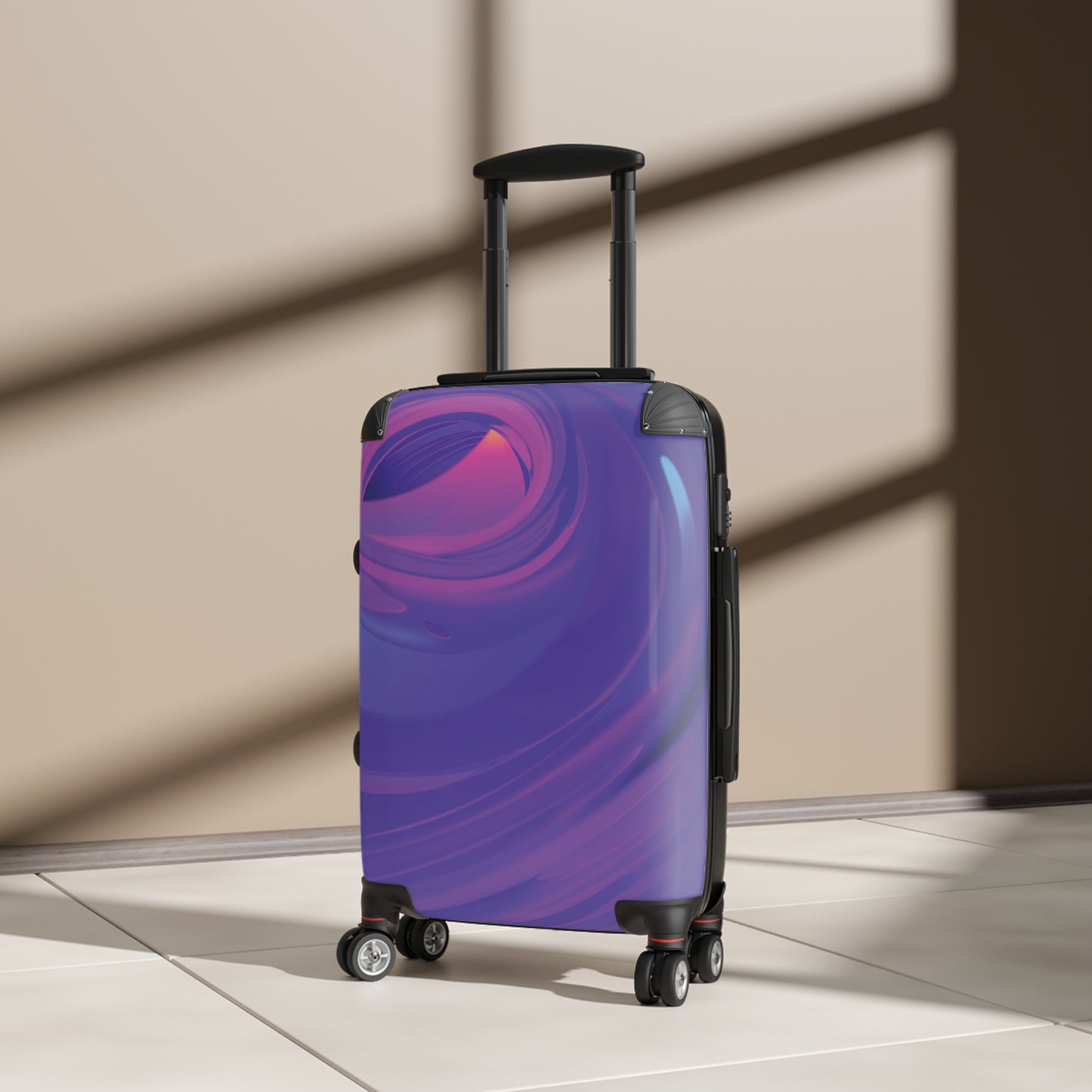 Abstract Purple Carry-On Suitcase - Stylish Luggage for Travelers