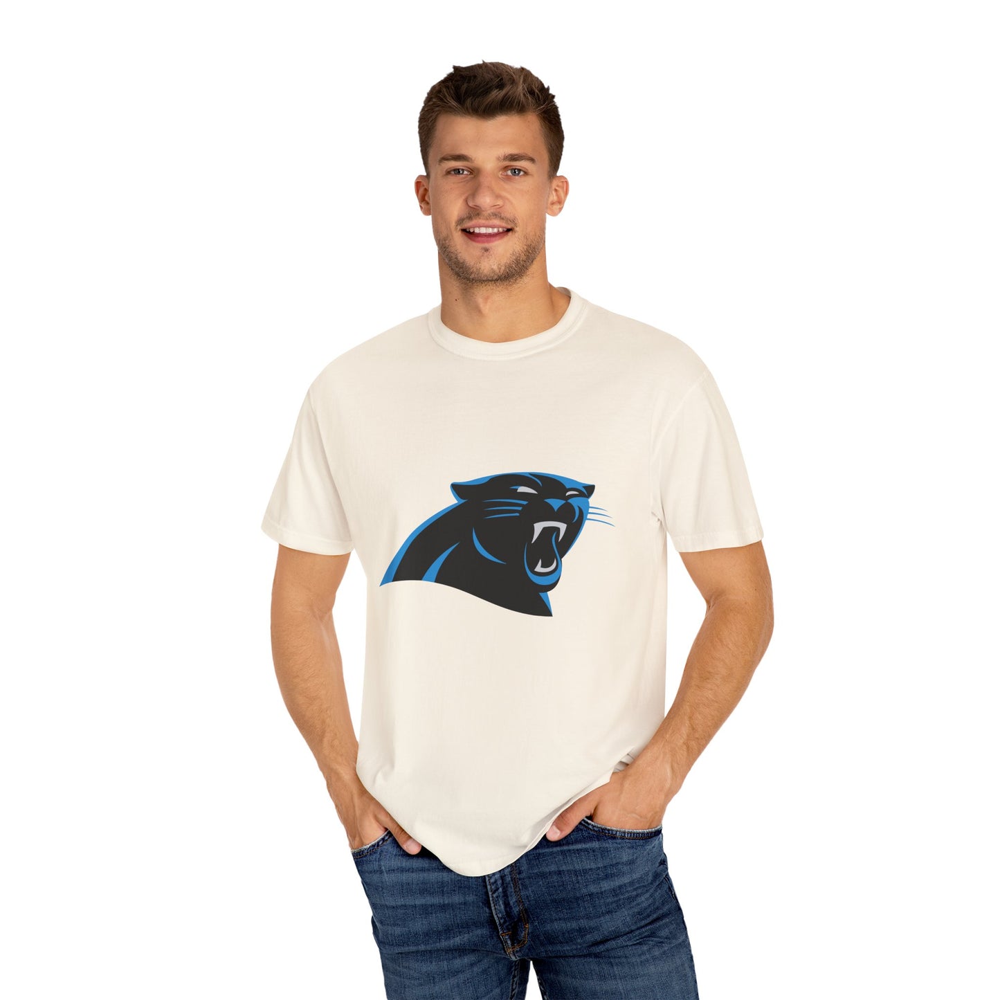 Carolina Panthers Go Panthers Garment-Dyed T-Shirt – Premium Cotton Tee for Customization